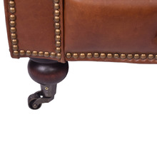 Cristy Chesterfield Aged Cowhide Leather Armchair